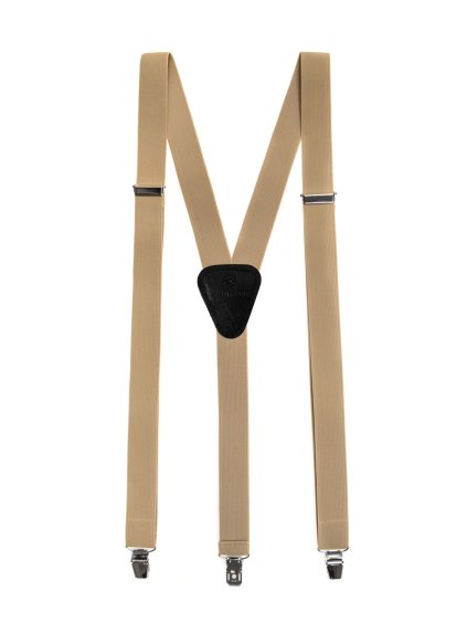 Béžové šle s černým koženým středem