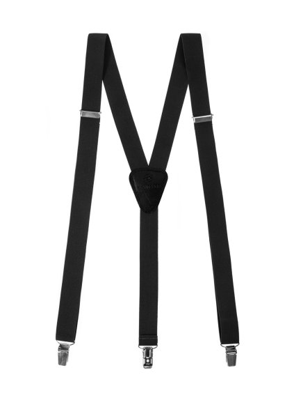 Černé šle s koženým středem