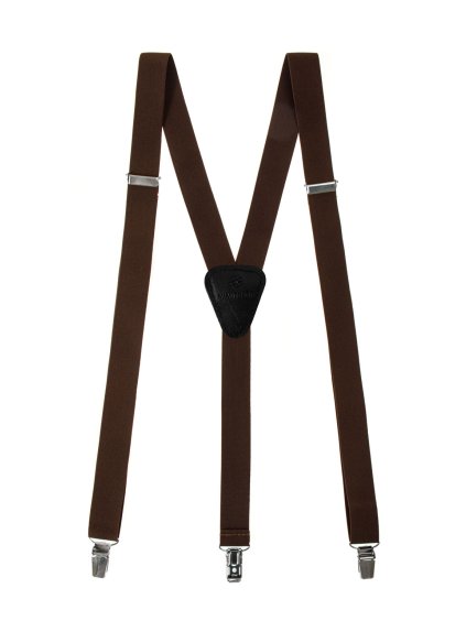 Hnědé šle s koženým středem