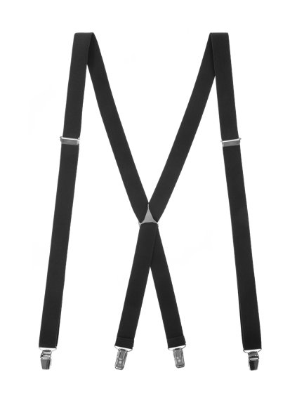 Černé úzké šle s kovovým středem