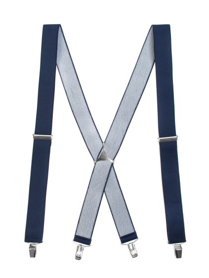 Tmavě modré šle s kovovým středem