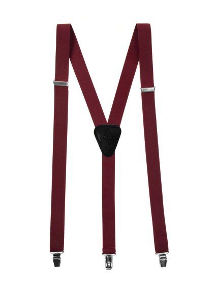 Bordó šle s černým koženým středem