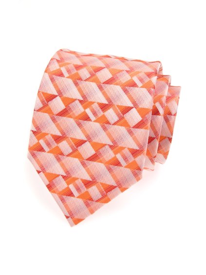 Oranžová kravata s mozaikou