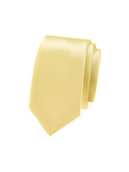 Světle žlutá slim kravata