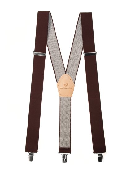 Hnědé široké šle s béžovým středem