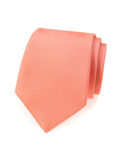 Sytě lososová matná kravata