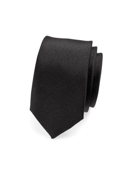 Matná černá slim kravata