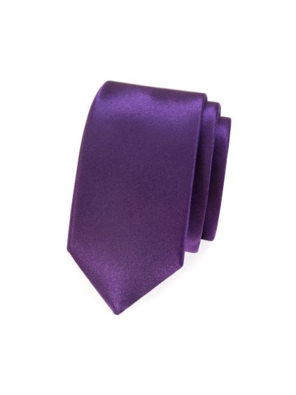 Fialová slim kravata