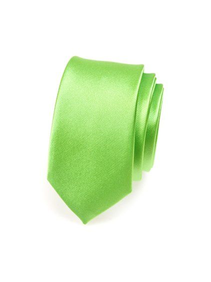 Velmi světle zelená jemně lesklá SLIM kravata