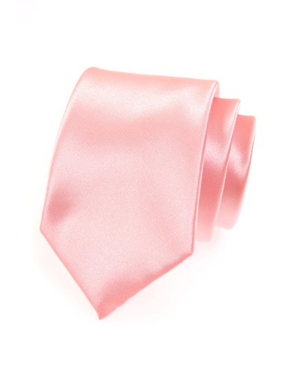 Lesklá velmi světle růžová kravata