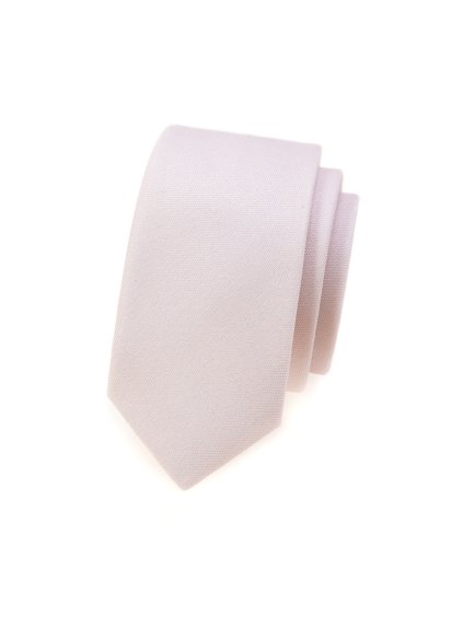 Velmi světle pudrová slim kravata