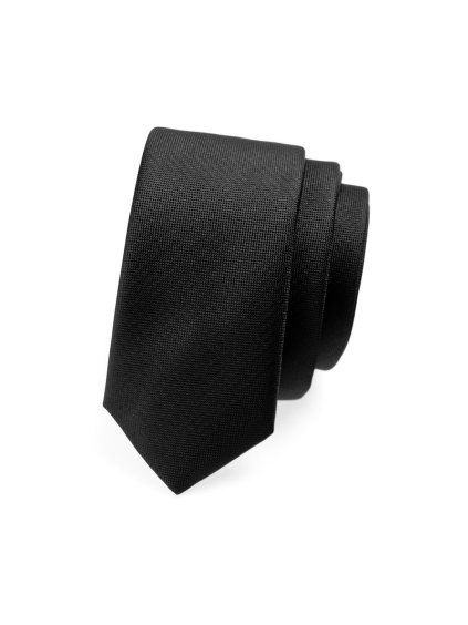 Černá luxusní jednobarevná SLIM kravata