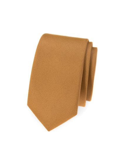 Béžová matná slim kravata
