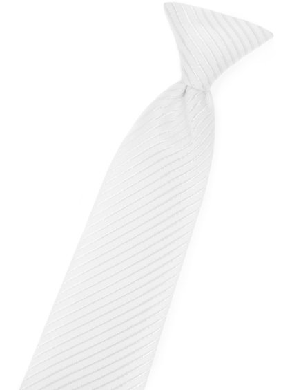 Bílá dětská kravata s proužky