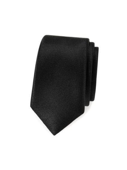 Černá jednobarevná slim kravata