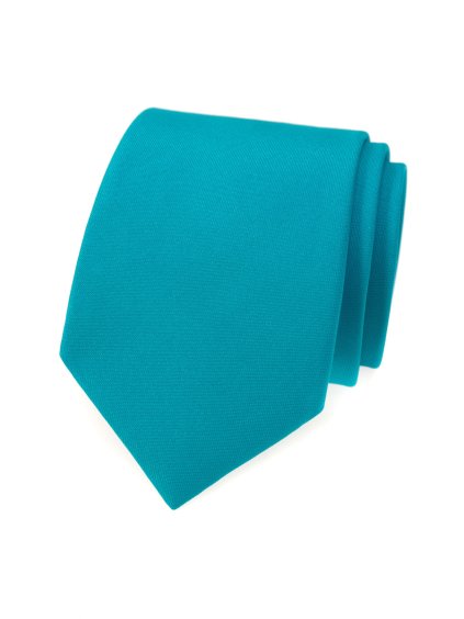 Sytě tyrkysová matná kravata