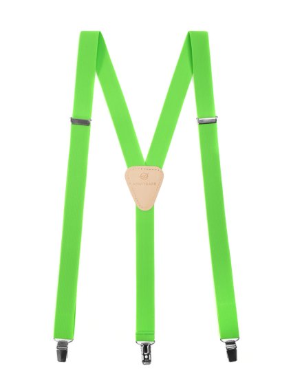 Zářivě zelené šle s béžovým středem