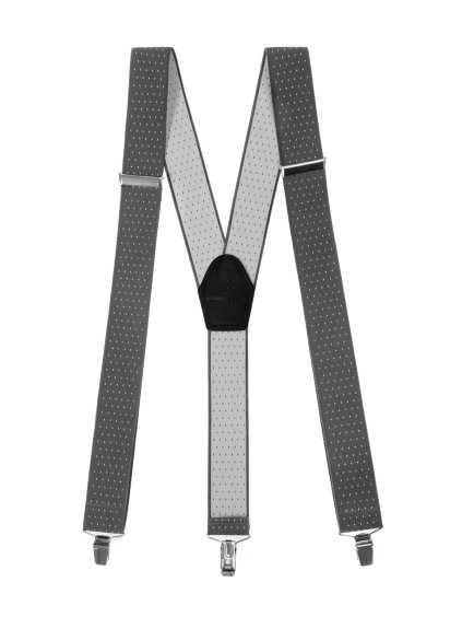 Šedé šle s bílými tečkami