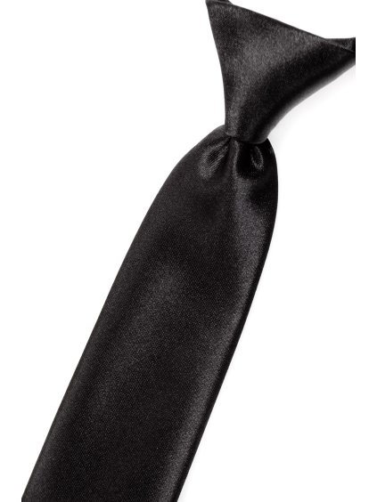 Černá chlapecká jemně lesklá kravata