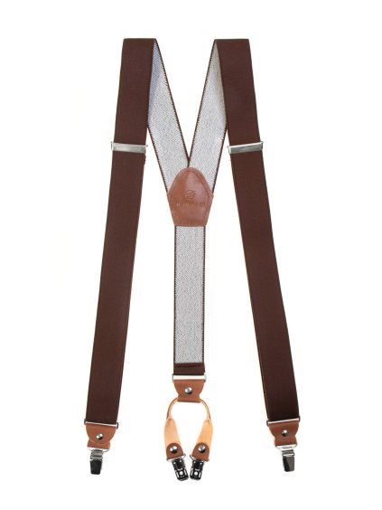 Hnědé široké šle s hnědým středem