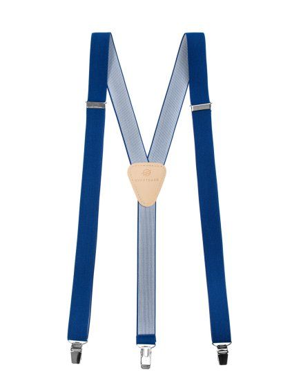 Královsky modré šle s béžovým středem