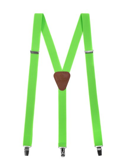 Neonově zelené šle s hnědým středem