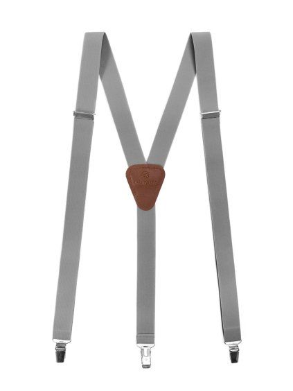 Světle šedé šle s tmavě hnědou kůží