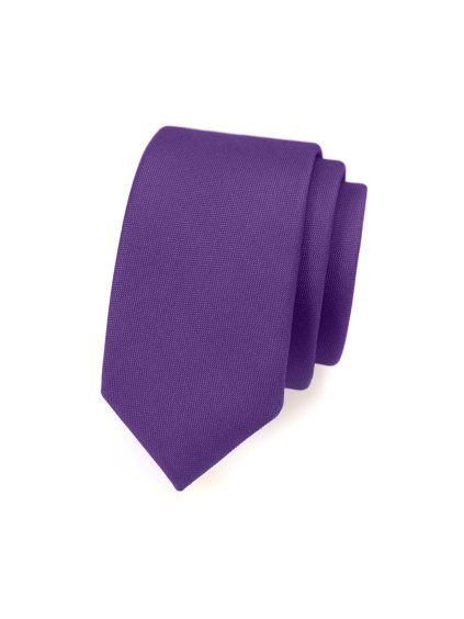 Fialová luxusní slim kravata