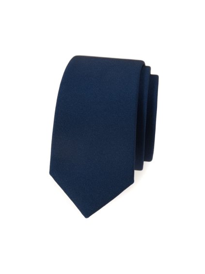 Tmavě modrá luxusní slim kravata
