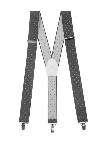 Šedé šle s puntíky a s bílým středem