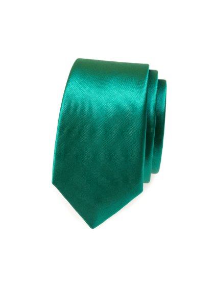 Zelená lesklá slim kravata