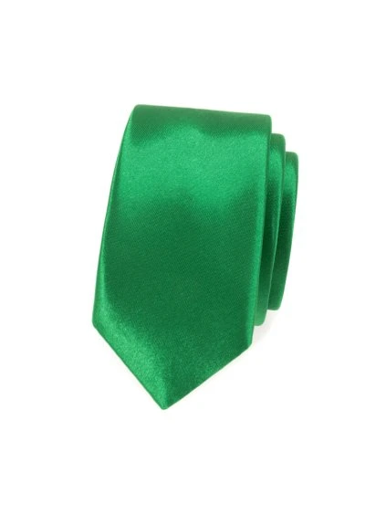 Zelená slim luxusní kravata