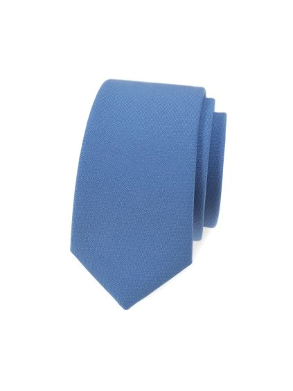 Světle modrá matná luxusní slim kravata