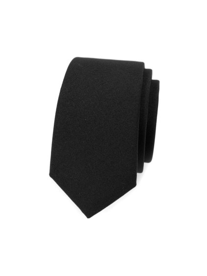 Černá matná luxusní slim kravata