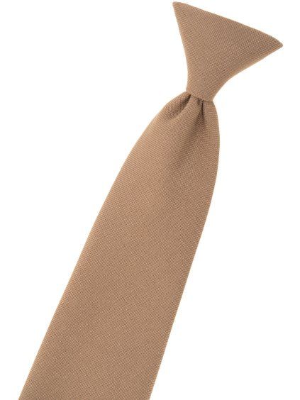 Světle hnědá matná dětská kravata na gumičku