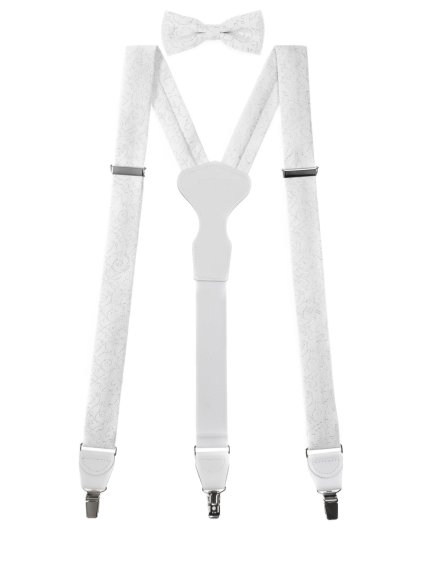 Bílá pánská sada se třpytivým vzorem – bílý střed