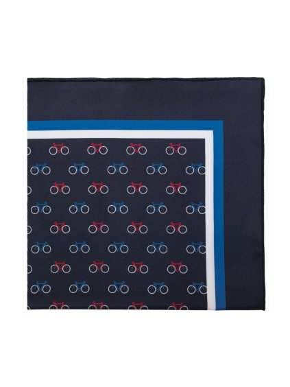 Tmavě modrý šátek s barevným vzorem – Kolo