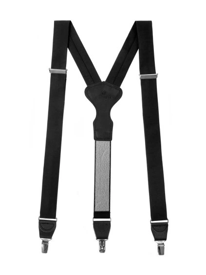 Černé látkové pánské kšandy s černým středem