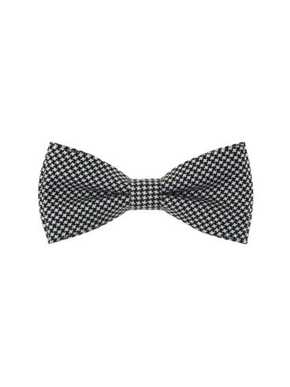 Černobílý bavlněný pánský motýlek se vzorem (12,5 cm)