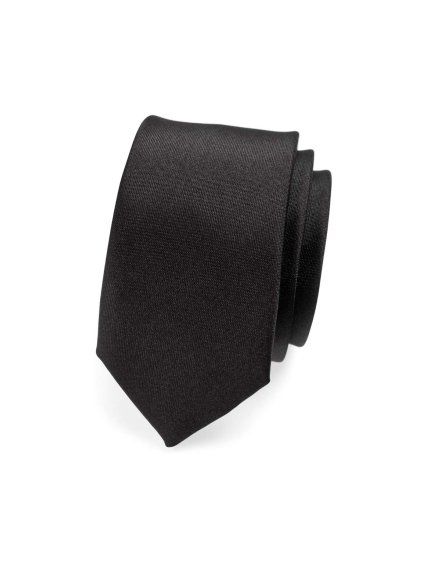 Černá matnější luxusní pánská slim kravata