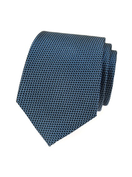 Světle modrá hedvábná pánská kravata se vzorem