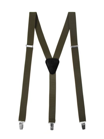 Khaki pánské kšandy s černým středem