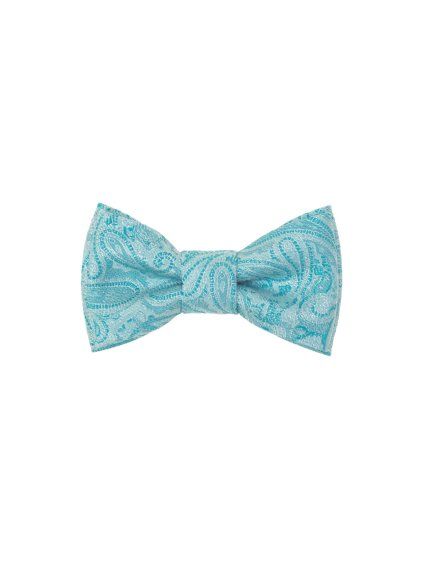 Tyrkysový dětský motýlek s výrazným vzorem