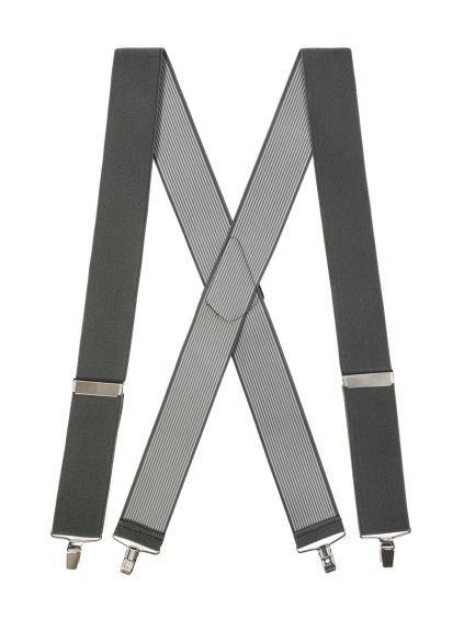 Šedé extra široké pánské kšandy s černým středem