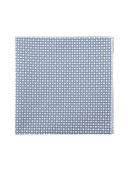 Modro-bílý bavlněný luxusní kapesníček do saka