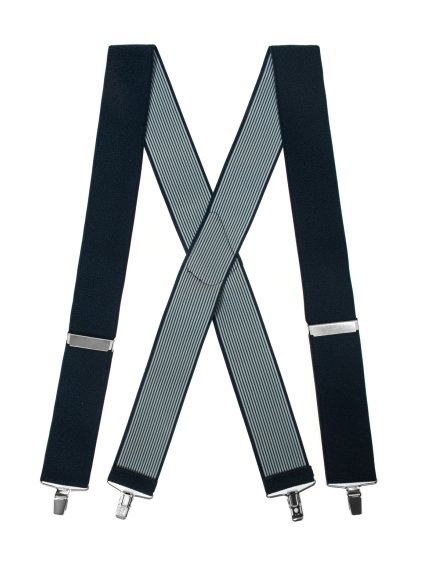 Tmavě modré extra široké pánské šle s černým středem