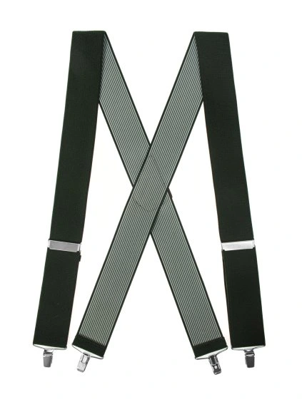 Tmavě zelené široké pánské kšandy s černým středem