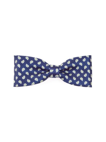 Modrý hedvábný pánský motýlek se vzorem