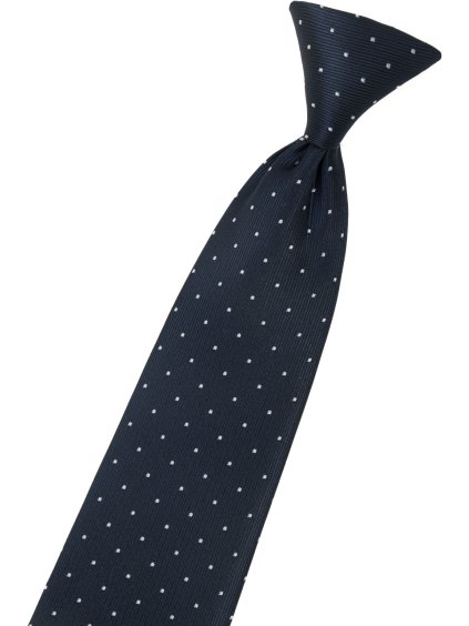Tmavě modrá dětská kravata s bílým vzorem (44 cm)