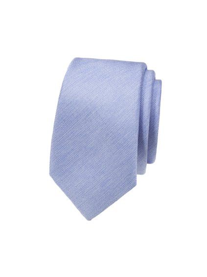 Světle modrá matnější luxusní pánská slim kravata